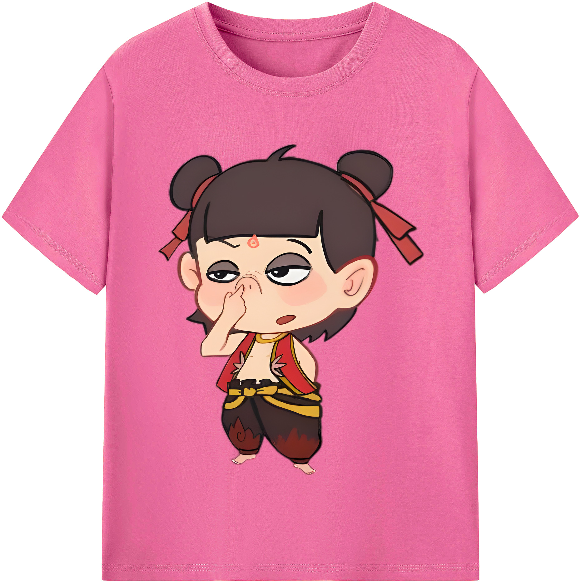 （画像用） Ne Zha 2 ナタ 魔童の大暴れ レディースカジュアルプリントTシャツ（綿100％）